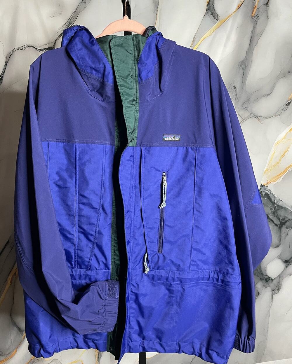 Patagonia Purple and Green Colorblock Shell Jacket Size Large